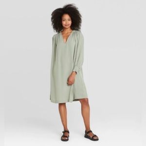 NWT Prologue Small Women’s Green Balloon Long Sleeve Dress Tunic Loose Fit